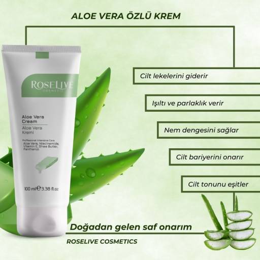 ROSELİVE ALOE VERA ÖZLÜ KREM (100 ML)